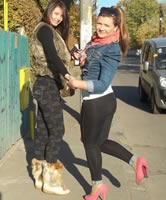 Girlfriends Candid Street Walk