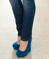 Blaue Wedges Schuhe