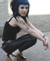 Pale Emo Tattoo Teen in Wedges