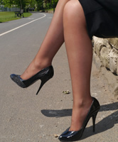 Feet Stiletto Shoes & Legs Closeup