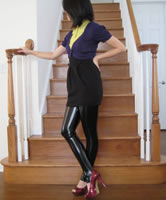 Schwarze Glanz Leggings