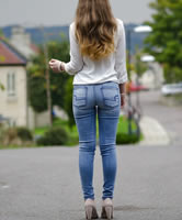 Candid Street Jeans Girl