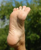 Fußfetisch Girl, schöne Sohle nah aufgenommen