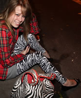 Sexy Zebra Leggings Amateur Girl