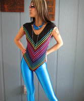 Blauer Spandex Fetisch