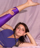 Teen in Lila Spandex Skintight